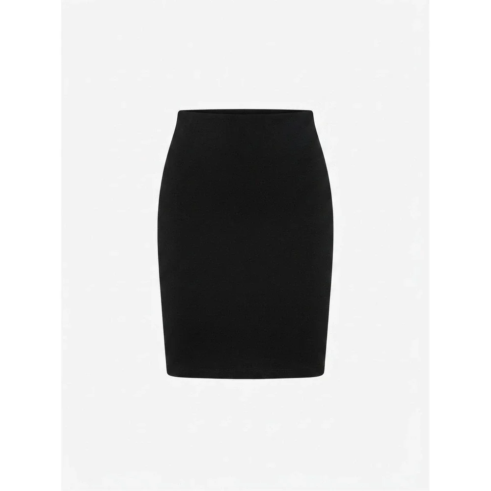Philosophy Republic Clothing Black Pencil Skirt Gold Back Zip Ponte Knit Sz 12